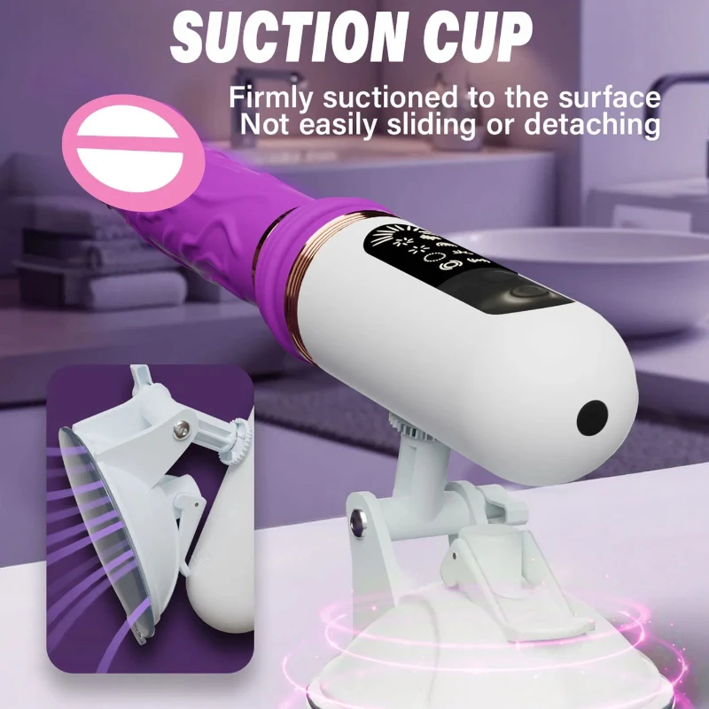 Automatischer Stoßdildo – Realistischer Teleskopvibrator mit Saugnapf für Frauen | Freihändiges Sexspielzeug für Erwachsene