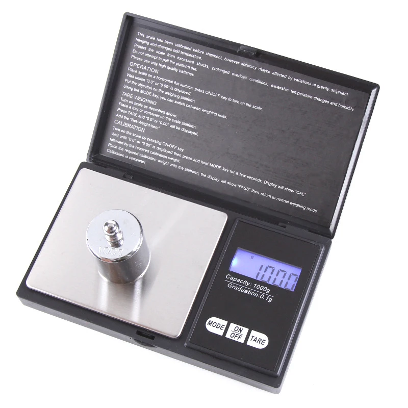 Mini Electronic Jewelry Scale, Digital Pocket Scale, High Precision, Gold Gram, Balance Weight Scale, LCD Backlight, 0.01g, 0.1g