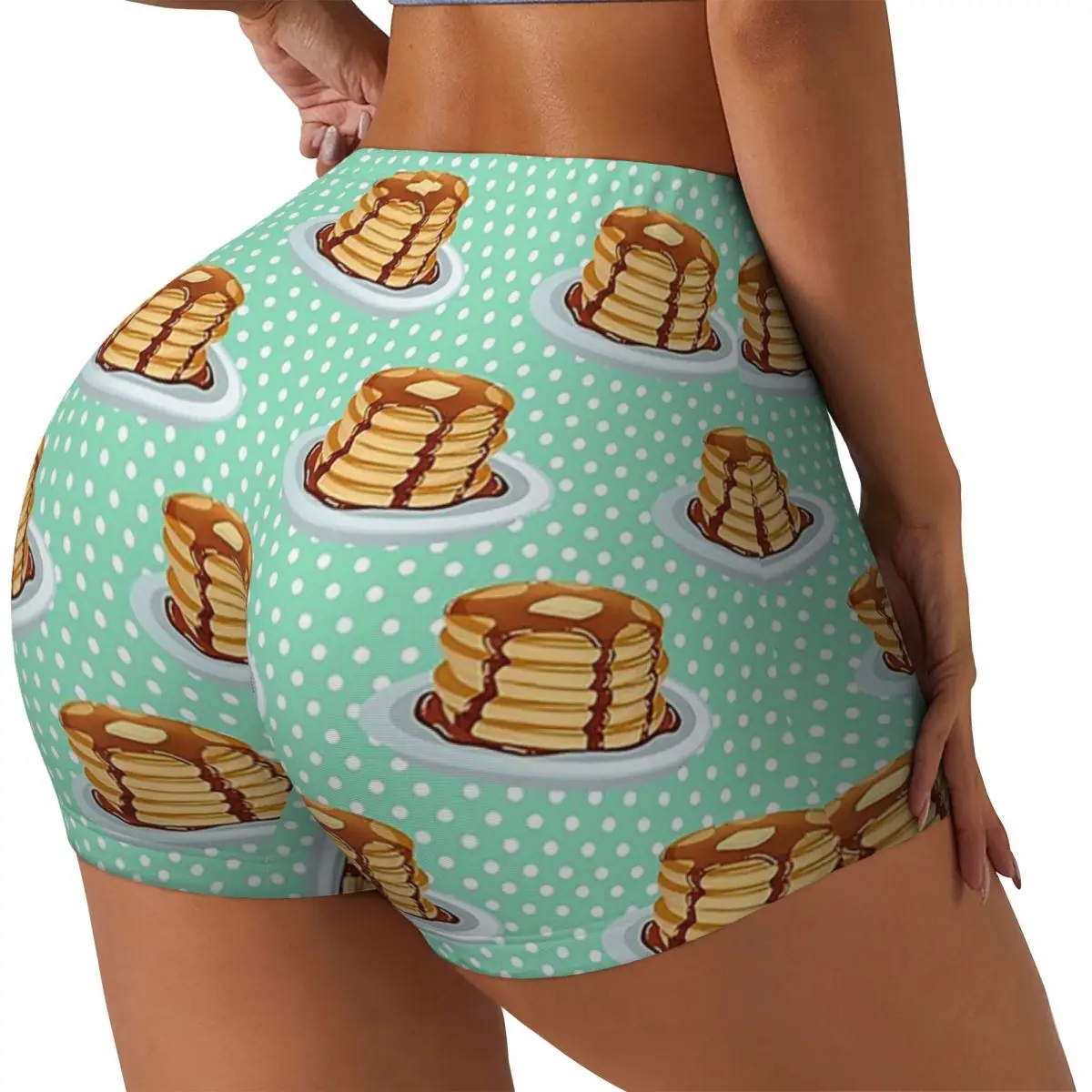 

Изготовленные на заказ блинчики с узором кленового сиропа, женские шорты для бега в тренажерном зале, спортивные шорты для волейбола, байкера, йоги