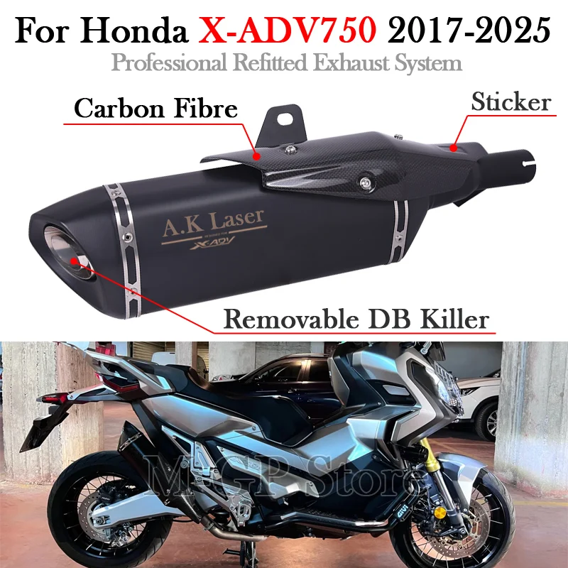 

Slip On For Honda X-ADV 750 X ADV750 ADV 2017 - 2023 2024 2025 Motorcycle Exhaust Middle Link Pipe Modify Muffler Escape Header