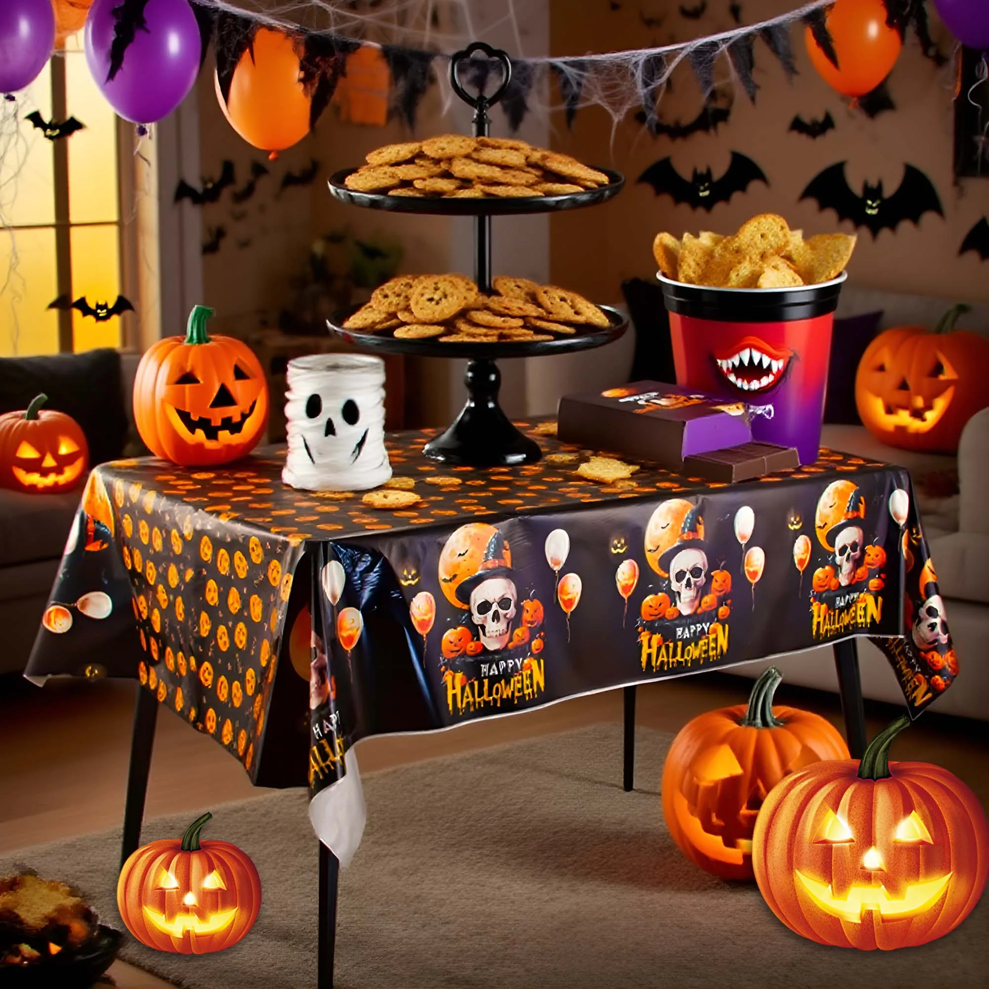 

UXCELL Хэллоуин прямоугольная скатерть с несколькими узорами 137x183 см 137x274 см маслостойкая водонепроницаемая скатерть для украшения