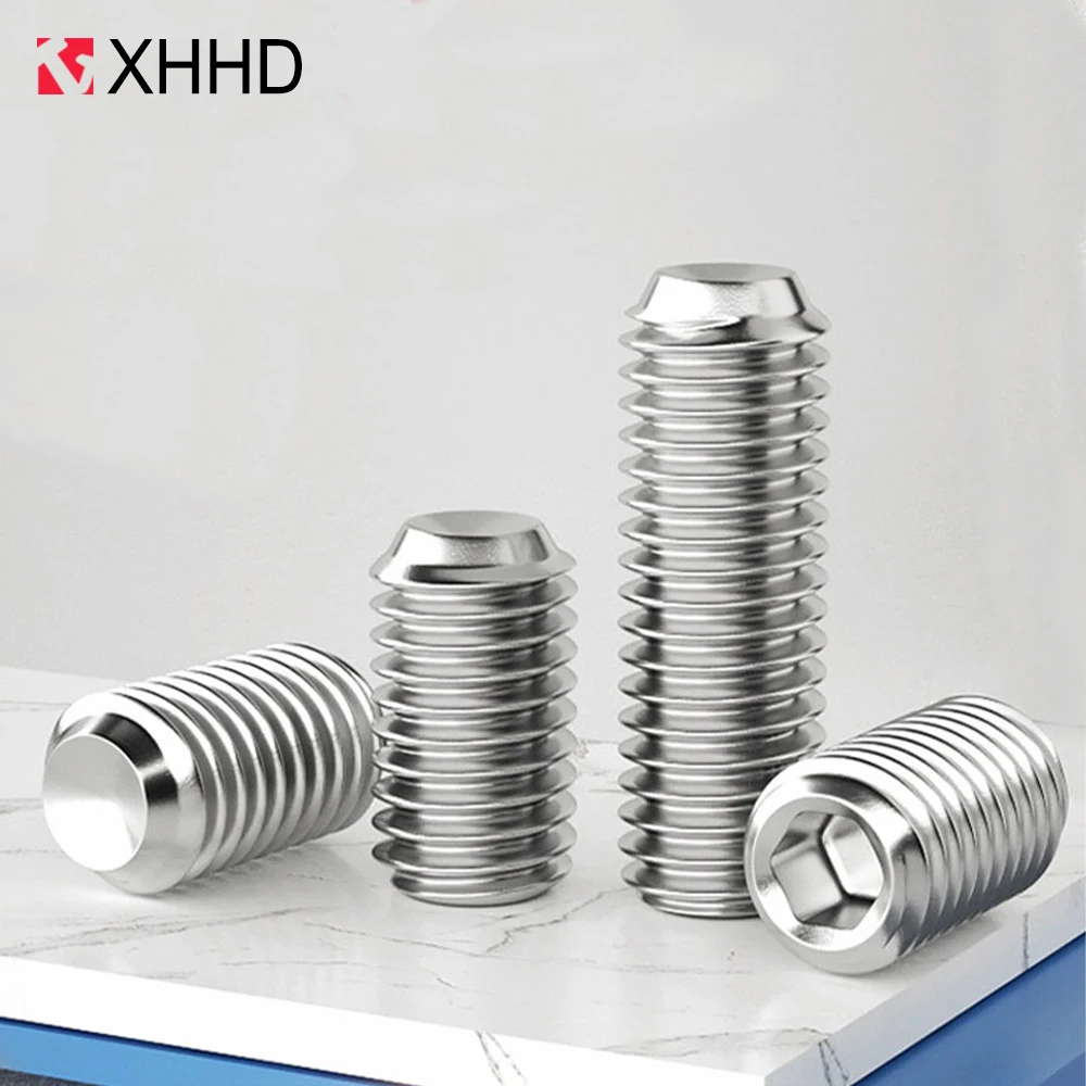 304 Stainless Steel DIN916 Grub Screw M1.6 M2 M2.5 M3 M3.5 M4 M5 M6 M8 M10 M12 Allen Hex Socket Cup Point Set Screw