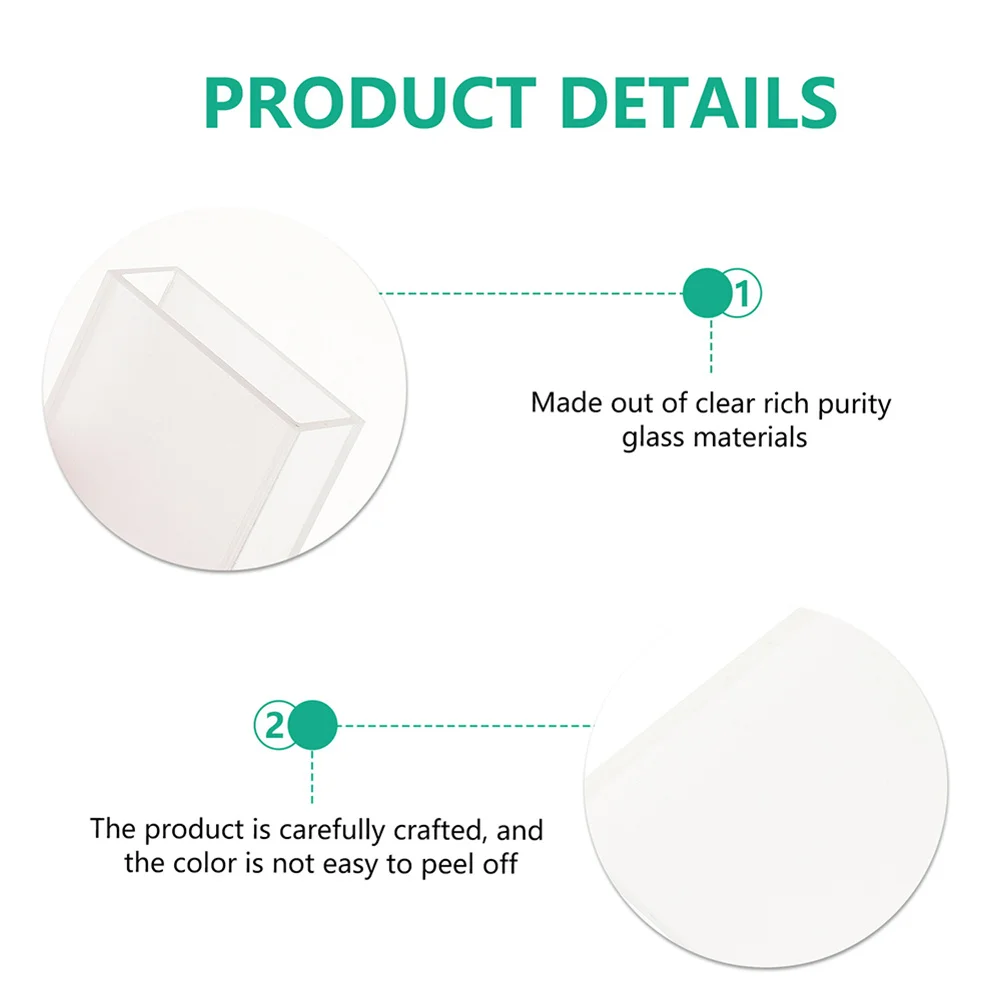 

2Pcs Glass Cuvettes Cells 40mm Pathlength Widely Used Chemical Pharmaceutical Fields Durable Transparent Easy Sample Volume