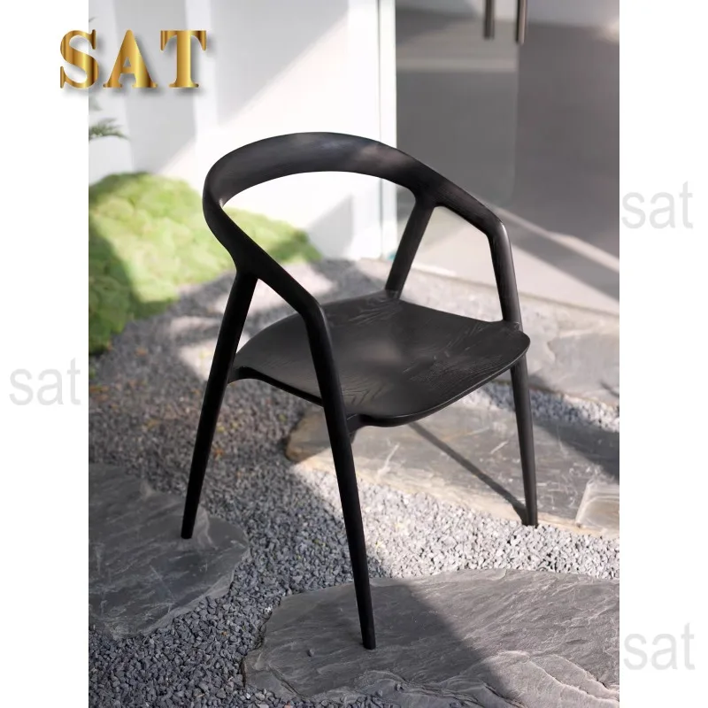 &High-End Solid Wood Dining Chairs, Nordic-Style Minimalist Armchairs, Extremely Simple Reading Chairs and Tea Chairs.