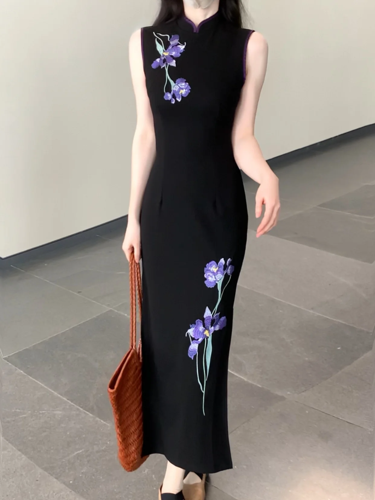 

Длинное китайское платье Ципао Dr Bla в стиле ретро с вышивкой, весенне-летнее вечернее платье для молодых женщин