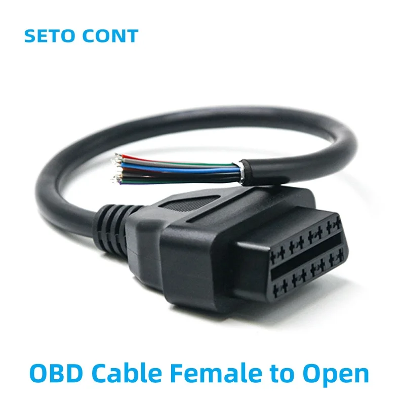 

SETOCONT J1962 OBD Cable Full Pin Connected OBD2 Extension Cable 16 Pin 30cm Female Connector to Open for Auto Diagnostic Device