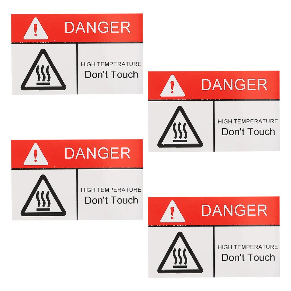 4 قطعة ملصقات تحذيرية للسطح الساخن تحذيرية ملصقات مقاومة لدرجات الحرارة العالية شارات مشرقة للصناعة و #5