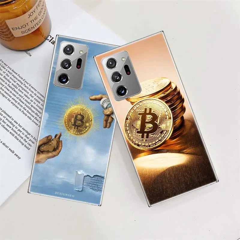 Virtual currency bitcoin Phone Case For Samsung Galaxy S24 S22 Ultra S21 Plus Capa S20 S23 FE S10 S9 S8 Plus Cover Shell Clear T