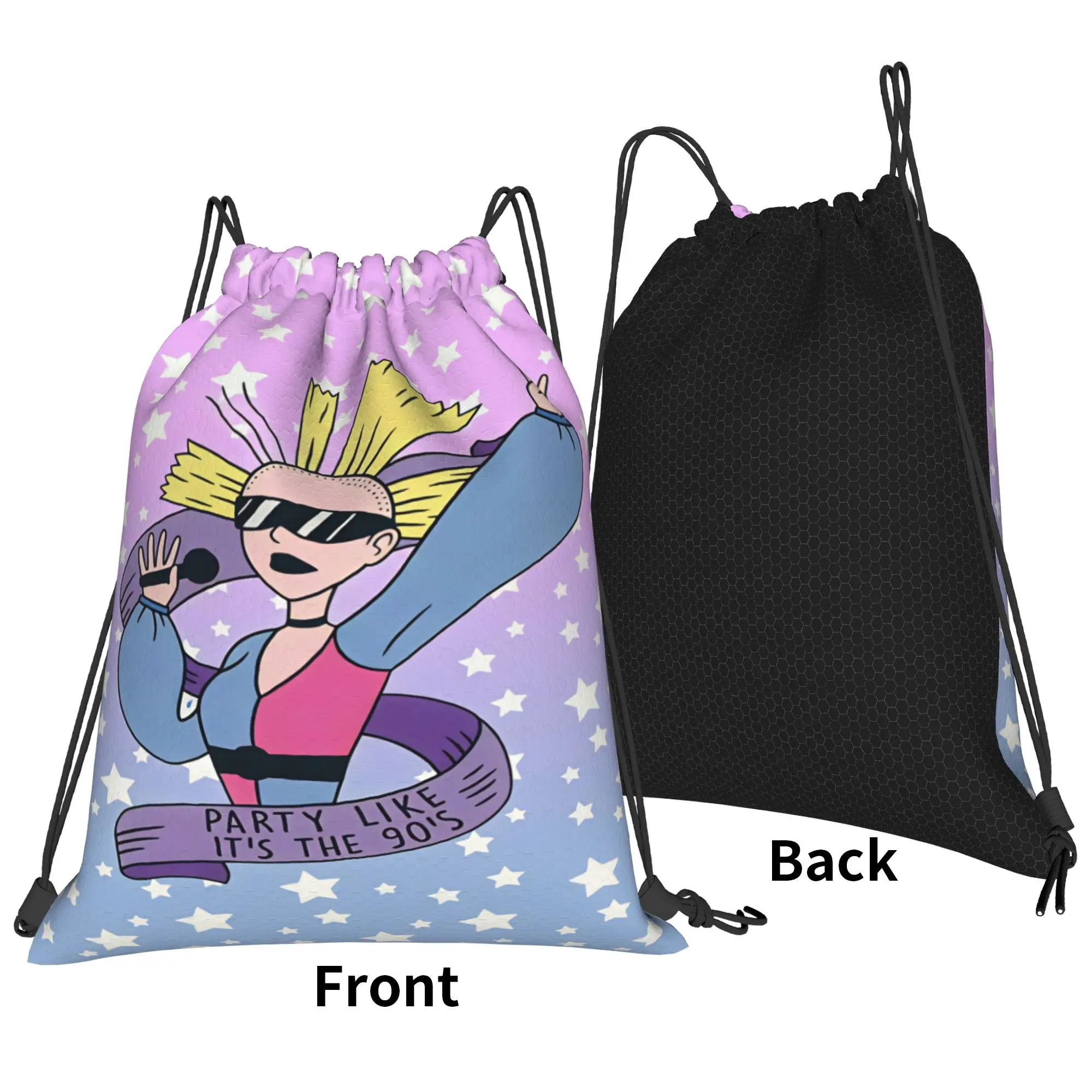 Rugrat Character Drawstring Bag  Sports Yoga Men BackpacksPortable Casual Sackpack String Bags