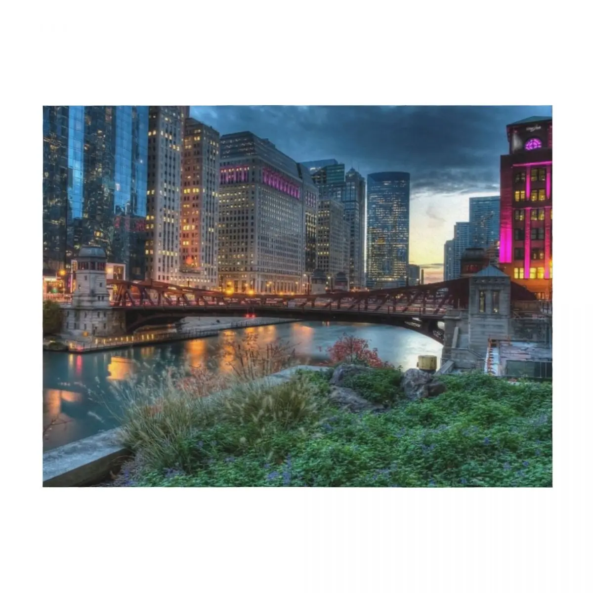 

Chicago Goes Pink on the River Throw Blanket for winter Sofas Blankets For Bed Quilt Blankets