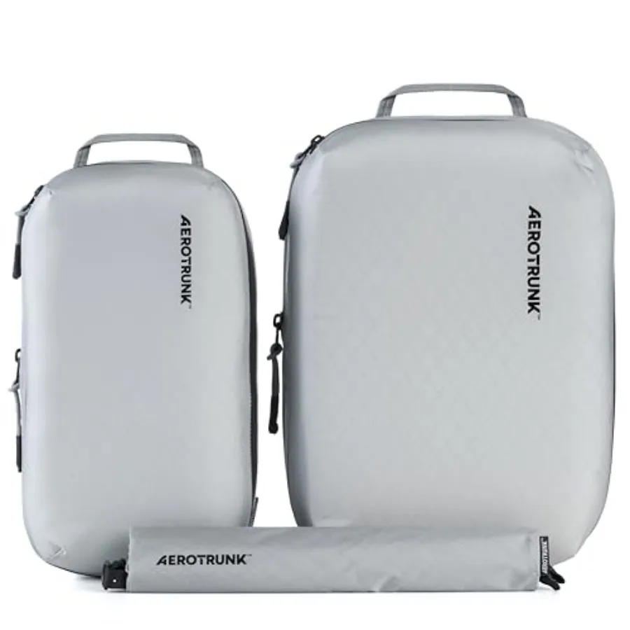 

Ультралегкие компрессионные упаковочные кубики - легкие органайзеры для путешествий, для чемоданов и багажа, набор из 3 штук, светло-серый цвет