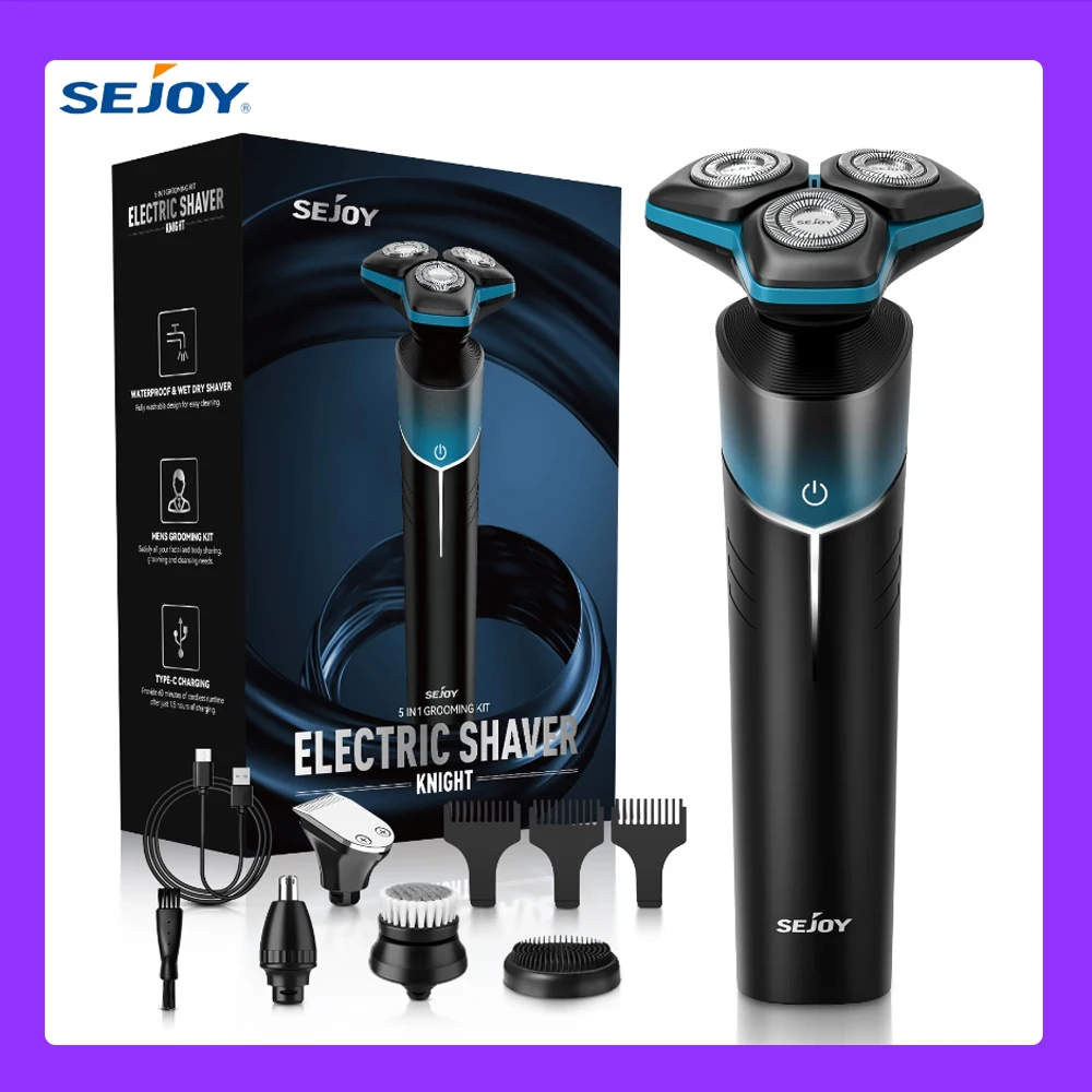 

SEJOY Portable Men Razor USB Electric shaver Powerful Beard Electric Razor Rechargeable Waterproof shaving Machine