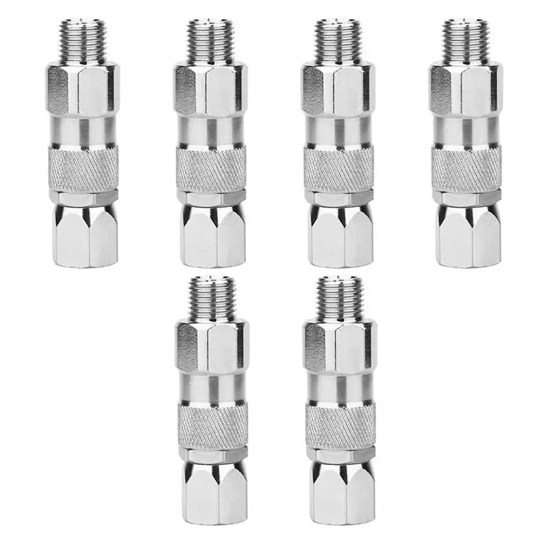 like-wish-silver-airless-spray-swivel-joint-1-4-inch-high-pressure-painting-supplies-airless-spray-whip-hose-swive-6pack