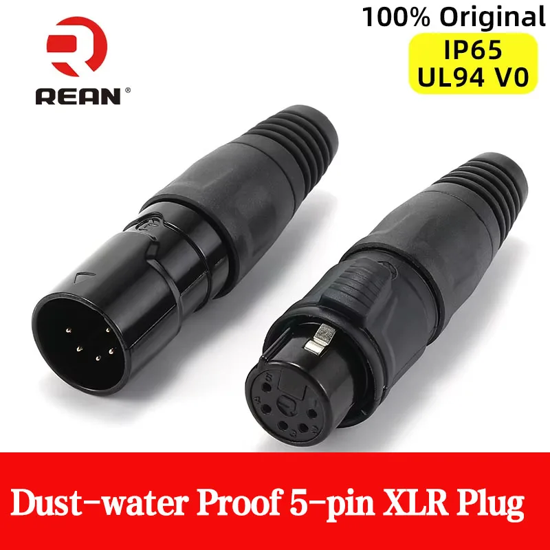 

Neutrik's REAN XLR Cable Connector Gold Plating 5 Pin IP65 Outdoor Waterproof Microphone, Amplifier, Mixer, Phantom Power Plug