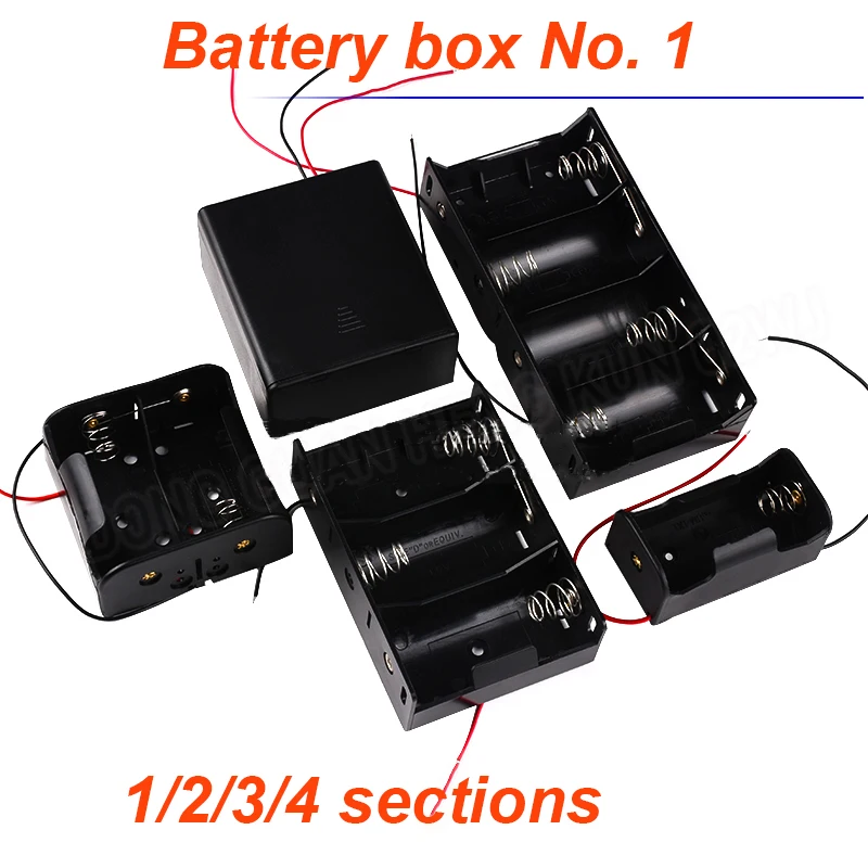 1/2/3/4 Section Battery Box No.1 With Switch Battery Compartment Battery Holder Large Battery Storage Box No.1