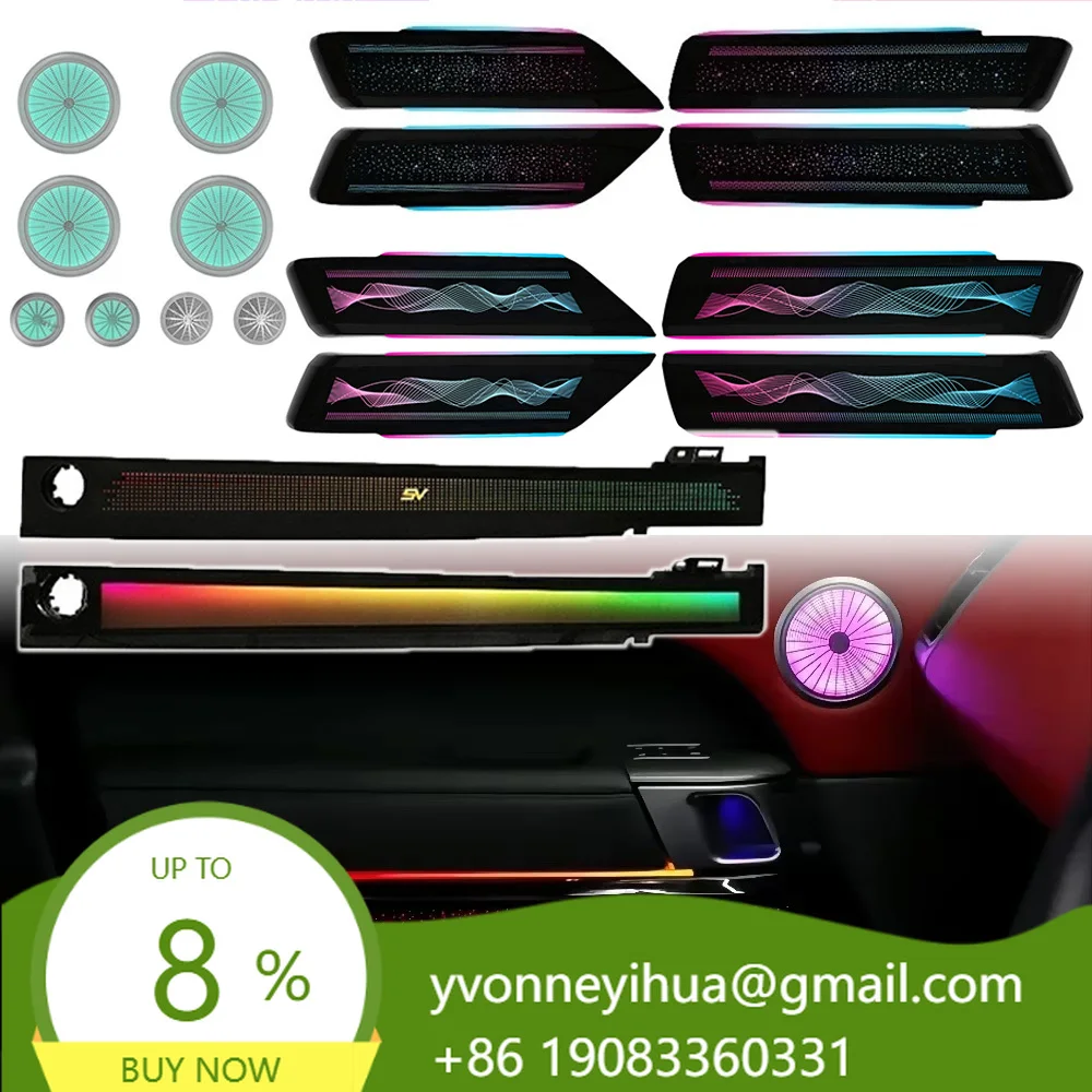 Autowellus RHD LHD App Button Control Symphony Ambient Light Lines Range Rover Vogue 2014+ Door Panel Active Streamer 12V 10W