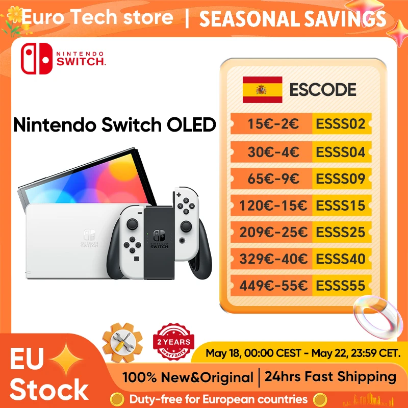 Nintendo Switch Modello OLED Schermo da 7 Pollici Joy‑Con Console Modalità TV Stabile Impugnatura per Videogiochi Audio Migliorato Regolabile