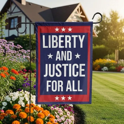Liberty and Justice For All Garden Flag - Patriotic USA Stars Outdoor Yard Decor IIX WZZ yyi