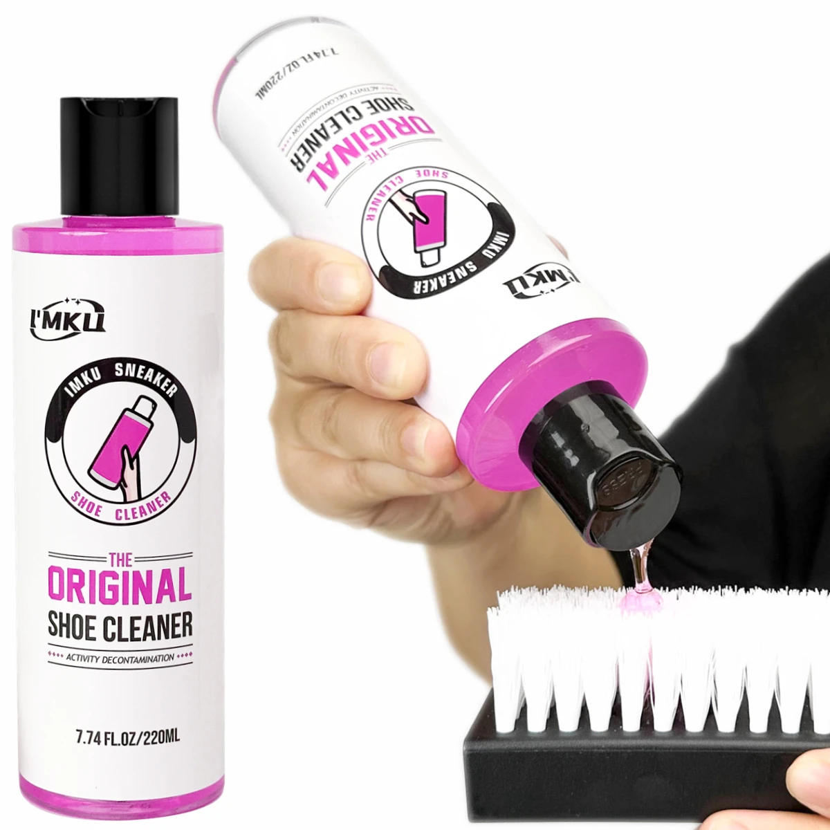Nettoyant pour chaussures de sport, kit de nettoyage de chaussures comprend 7,76 onces (environ 220 ml) de nettoyant pour chaussures, brosse, fibre towe