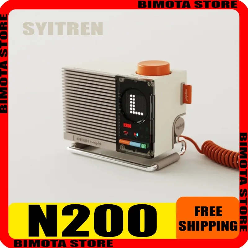 SYITREN N200 Bluetooth5.3 Desktop Speaker Retro Sound Small Computer Mini Audio Gaming HiFi Stereo Laptop Desktop Ornament  Gift