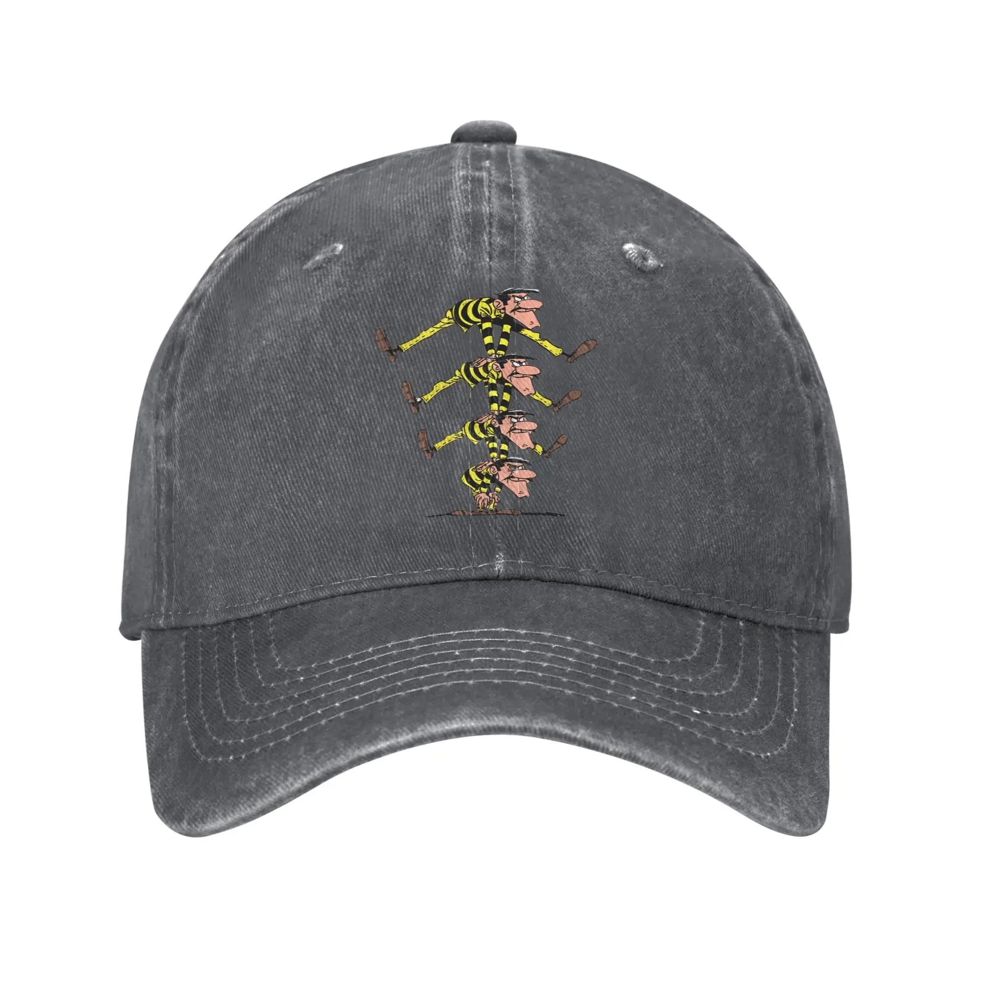 

Винтажные комедийные бейсболки Lucky Luke the Daltons, джинсовая шляпа Snapback с забавным мультяшным рисунком для тренировок на открытом воздухе, регулируемая