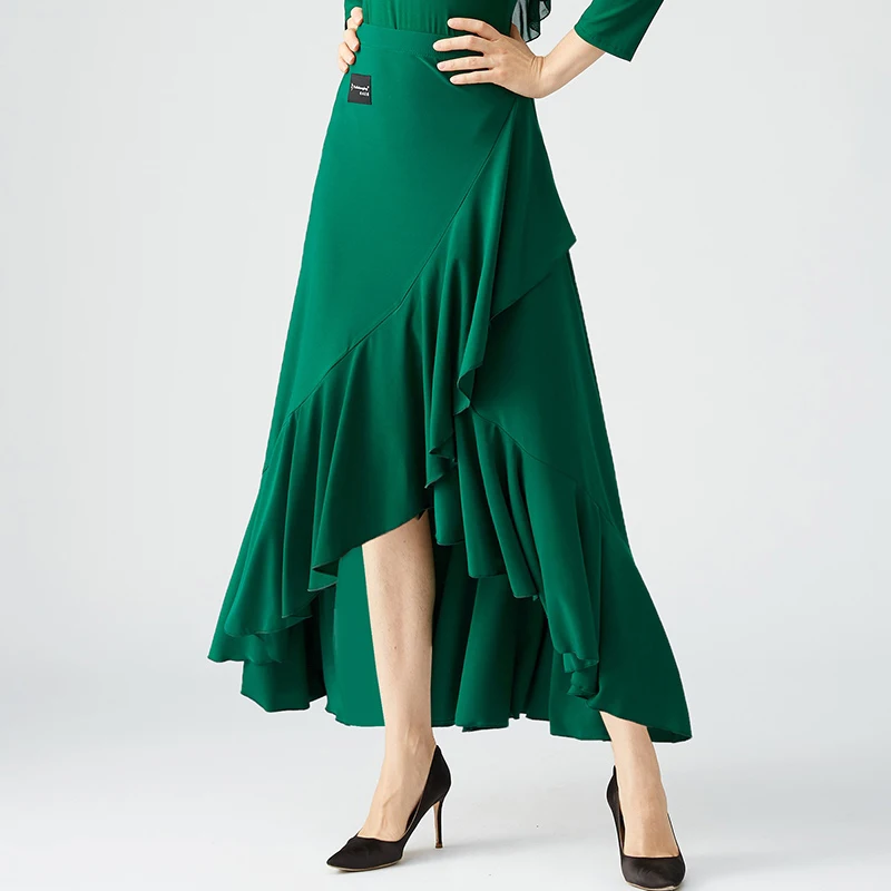 2025 Waltz Dance Modern Ballroom Dance Skirts Women Irregular Skirts Ladies Standard Competition Ballroom Practice Wear DN21023
