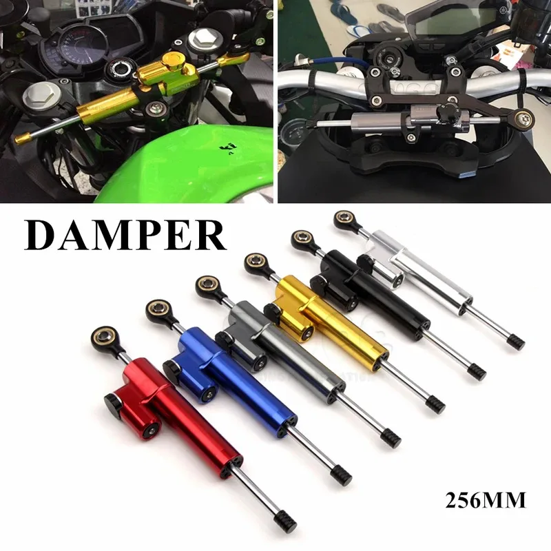 

Universal Motorcycle Steering Damper Stabilizer Kit 256mm Adjustable Damping For Yamaha MT09 FZ09 Honda PCX160 Suzuki GSX GSXR