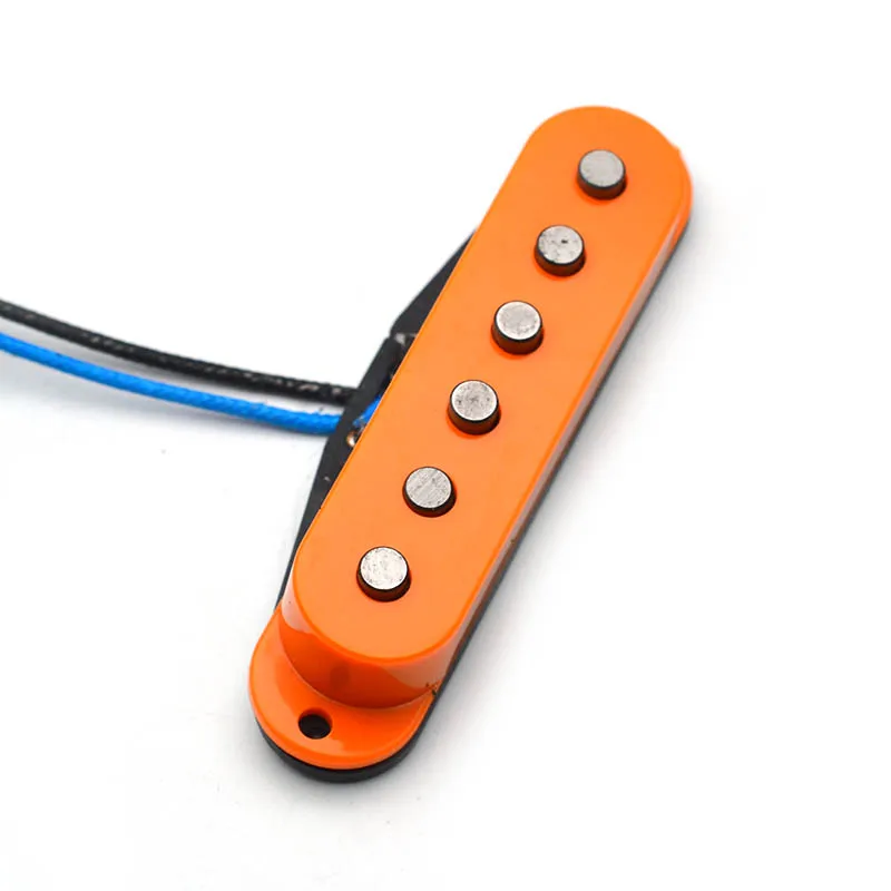 Alnico 5 Single Coil Staggered Top Fiber Bobbin Pickup Electric Guitar Neck/Middle/Bridge 50/50/52mm for FD ST Orange Color