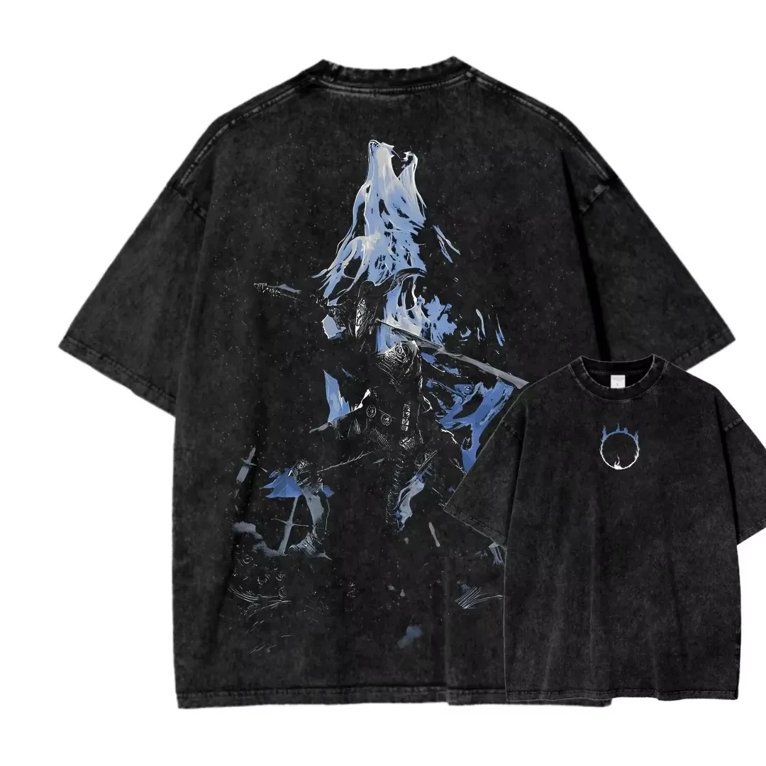 Vintage Washed Dungeon Crawler Game Carl Graphic T‑Shirt Princess Donut Funny Cat Meme Unisex Men Women Streetwear Cotton Tops