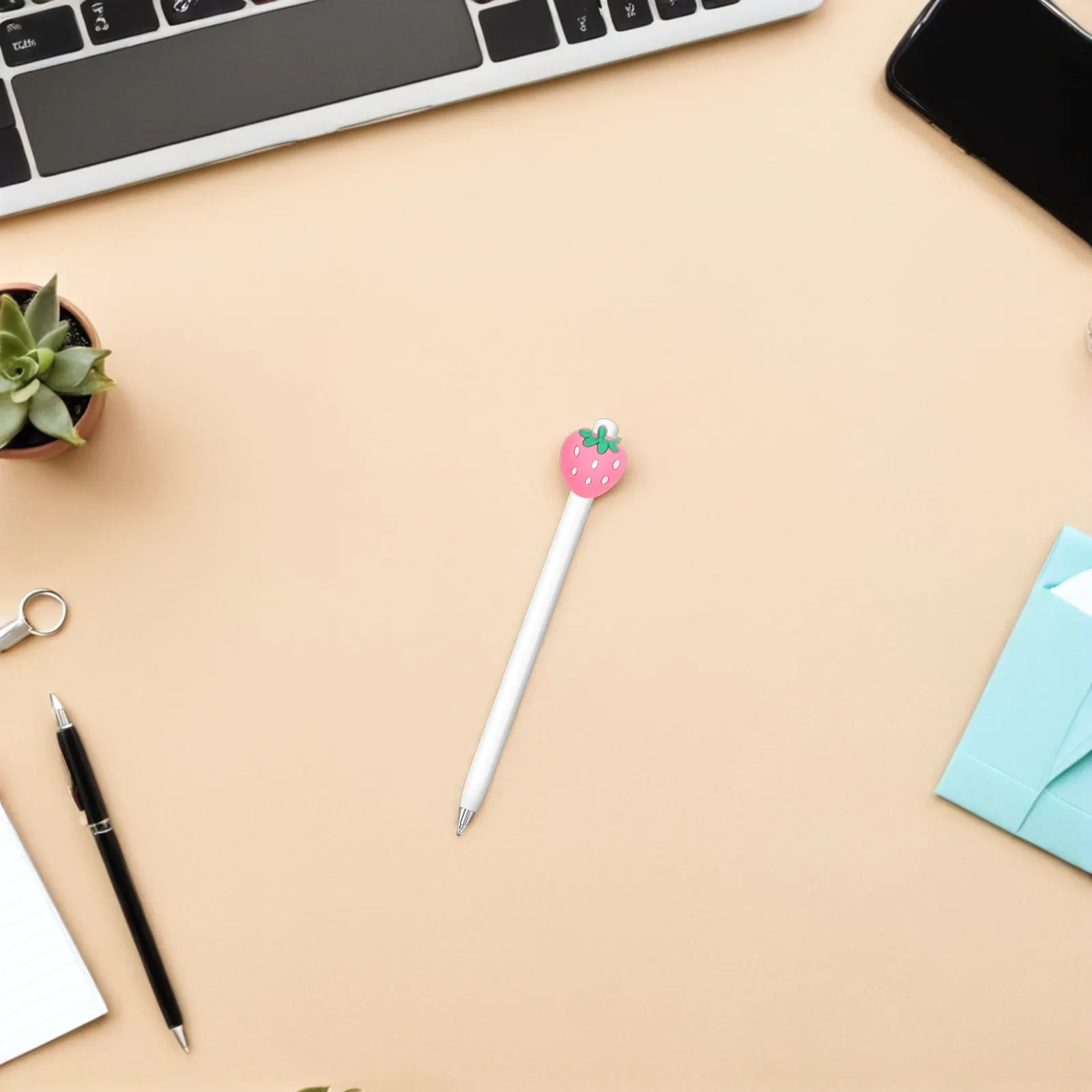 

30Pcs Strawberry Shaped PVC Pencil Clip Soft Pencil Topper Decoration for School Classroom Rewards Students Stationery
