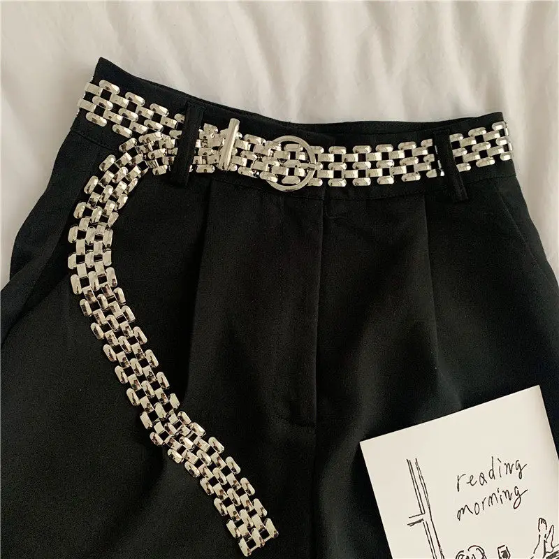 

Personalized Metal Belt Trendy Women's Fashion Waistbands for Jeans Dresses Silver and Gold Waist Cinching