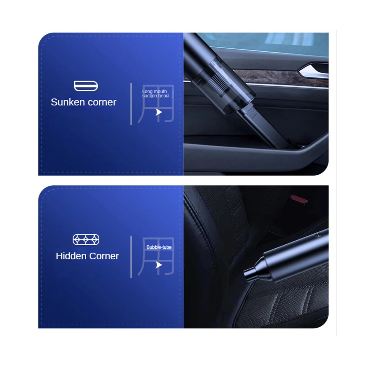 Aspiradora inalámbrica para coche, aspirador portátil de succión fuerte de 5200Pa, doble uso, Mini Limpieza de mano para el hogar y el coche