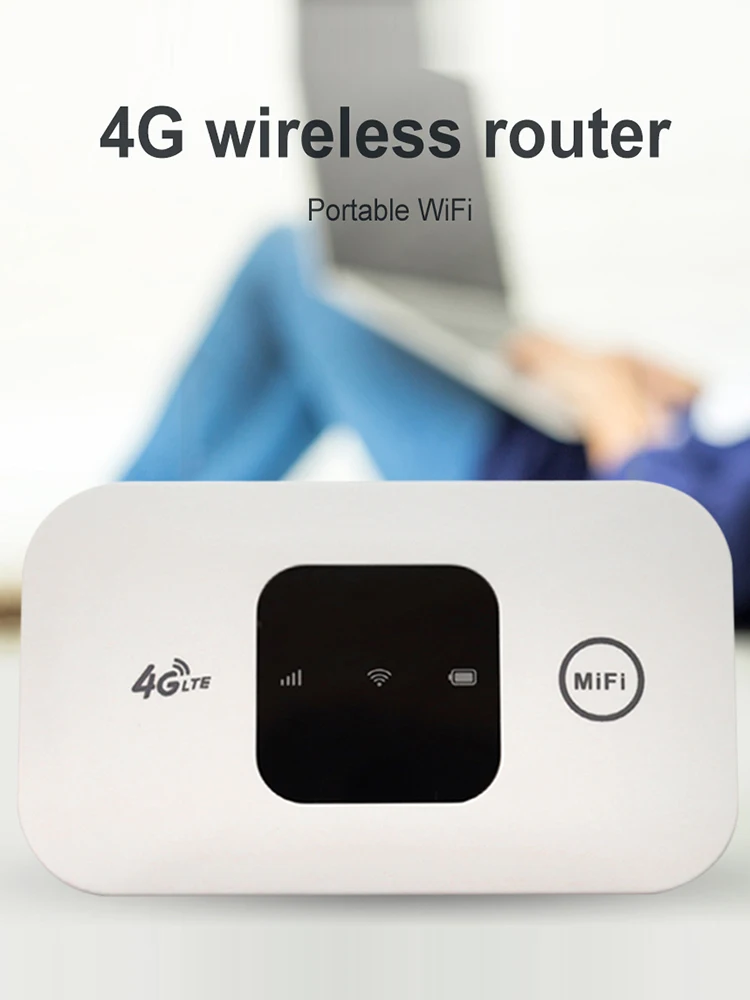 4G Pocket WiFi Router Portable Mobile Hotspot 150Mbps 4G Wireless Router 2100mAh with SIM Card Slot Wide Coverage