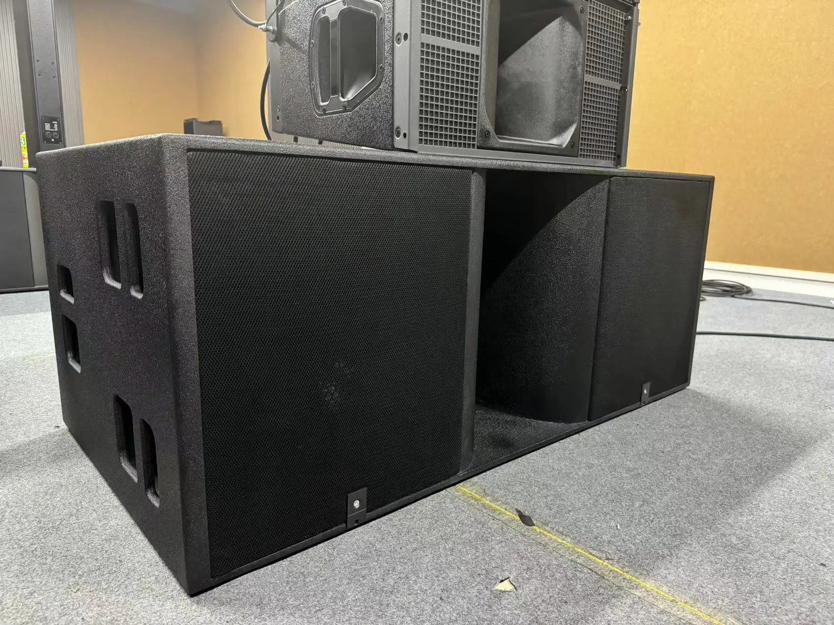KS28 Dual 18 Inch Active woofer Bass Speaker Sound System Passive Professional Audio Wood woofer For Stage