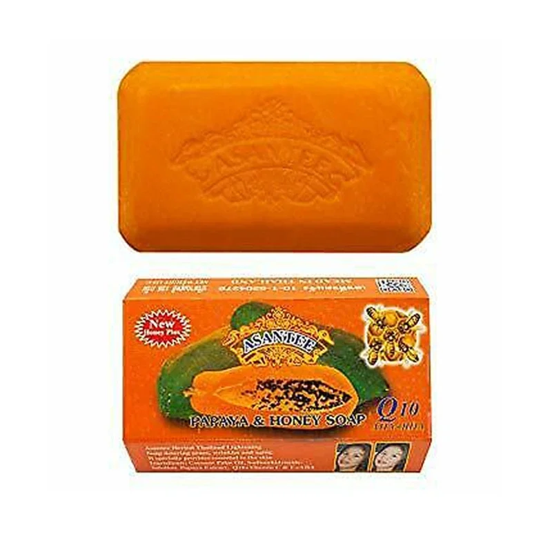 

Thailand ASANTEE Papaya Honey Herb Soap Whitening Handmade Soap Lightening Skin Moisturizing Cleansing Anti-aging Face Skin Care