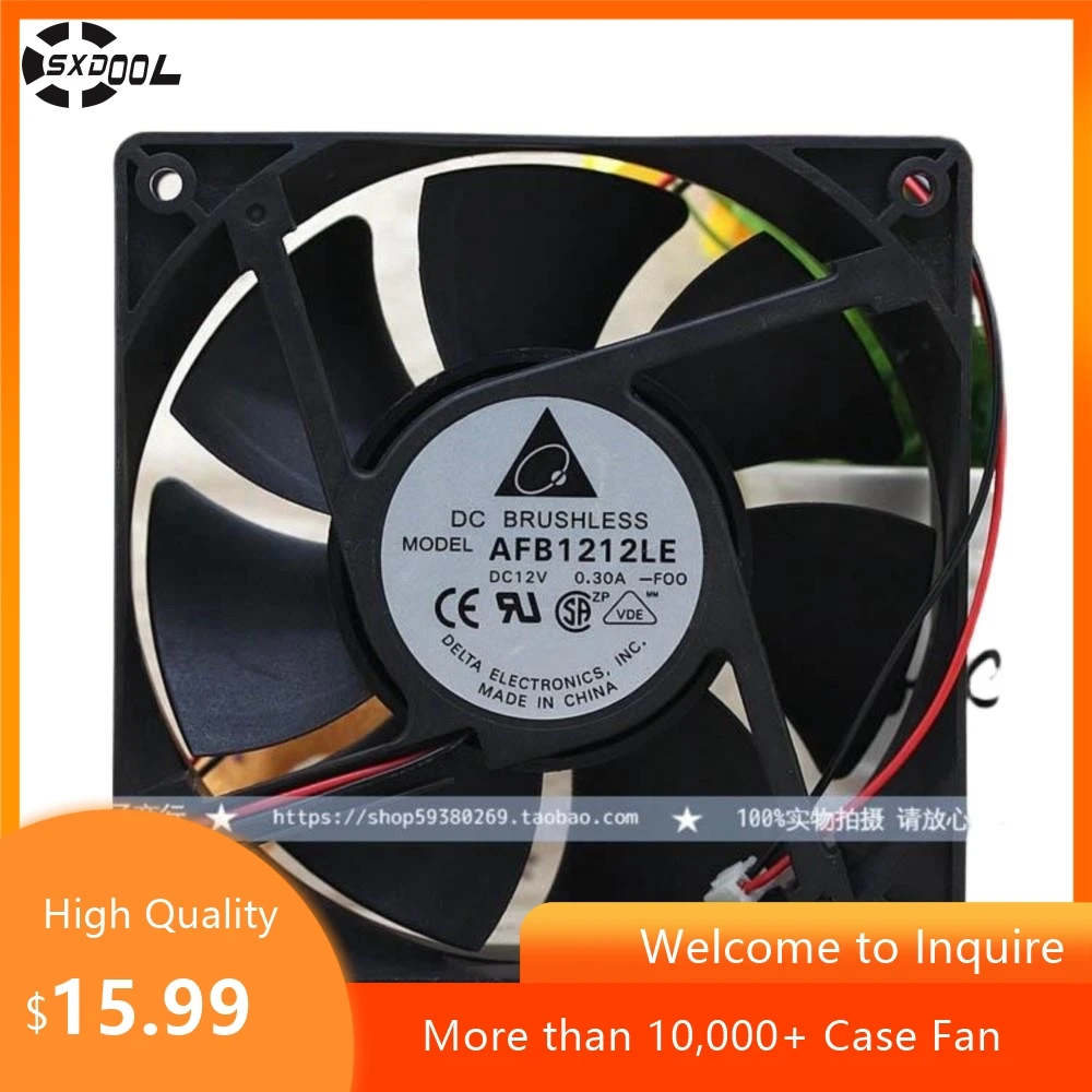 for Delta AFB1212LE 12038 120mm 12cm 12V 0.3A Double Ball Cooling Fan Low Noise Quiet for Server Inverter Cabinets Case