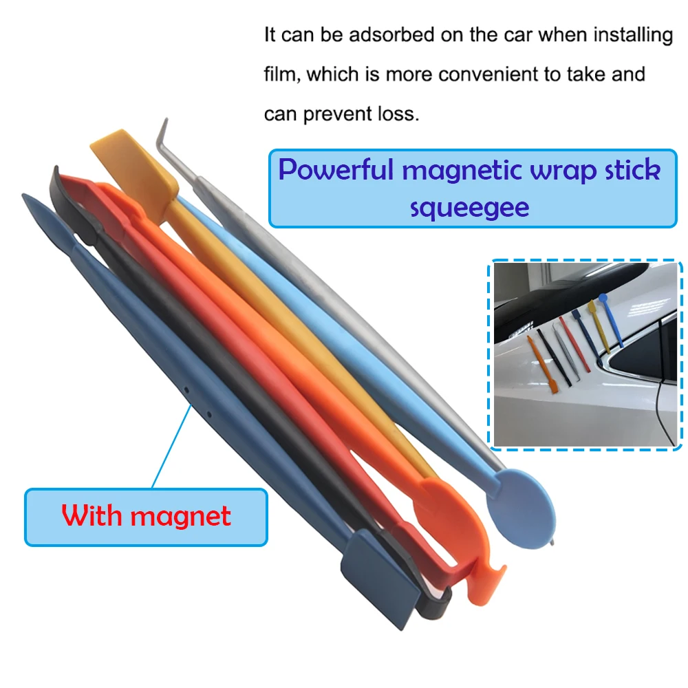 TOFAR Carbon Fiber Film Magnetic Vinyl Car Wrap Micro Stick Squeegee Set Window Tint Scraper Sticker Install Tucking Tools Kit