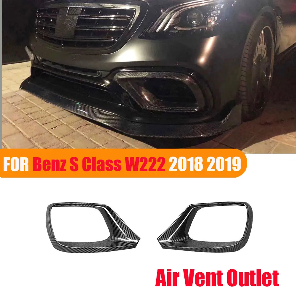 

VACOMUL Carbon Fiber Front Bumper Air Vent Outlet Cover Trim Mesh Auto Parts for Benz S Class W222 S63 S65 AMG 2018 2019