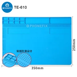 Polymères à souder en silicone ESD durable, tampon de travail à degré de chaleur pour odorà air chaud, réparation de station de fer, sous-isolation thermique