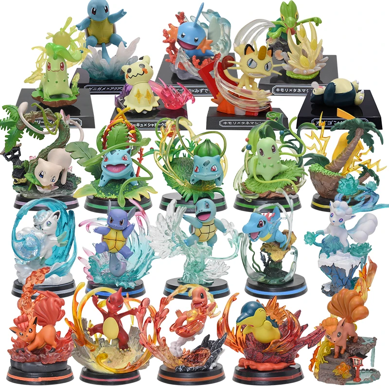 Pokemon Figure Mew Charmander Bulbasaur Squirtle Ivysaur Vulpix Special Effects Figurine Snorlax Totodile PVC Toys