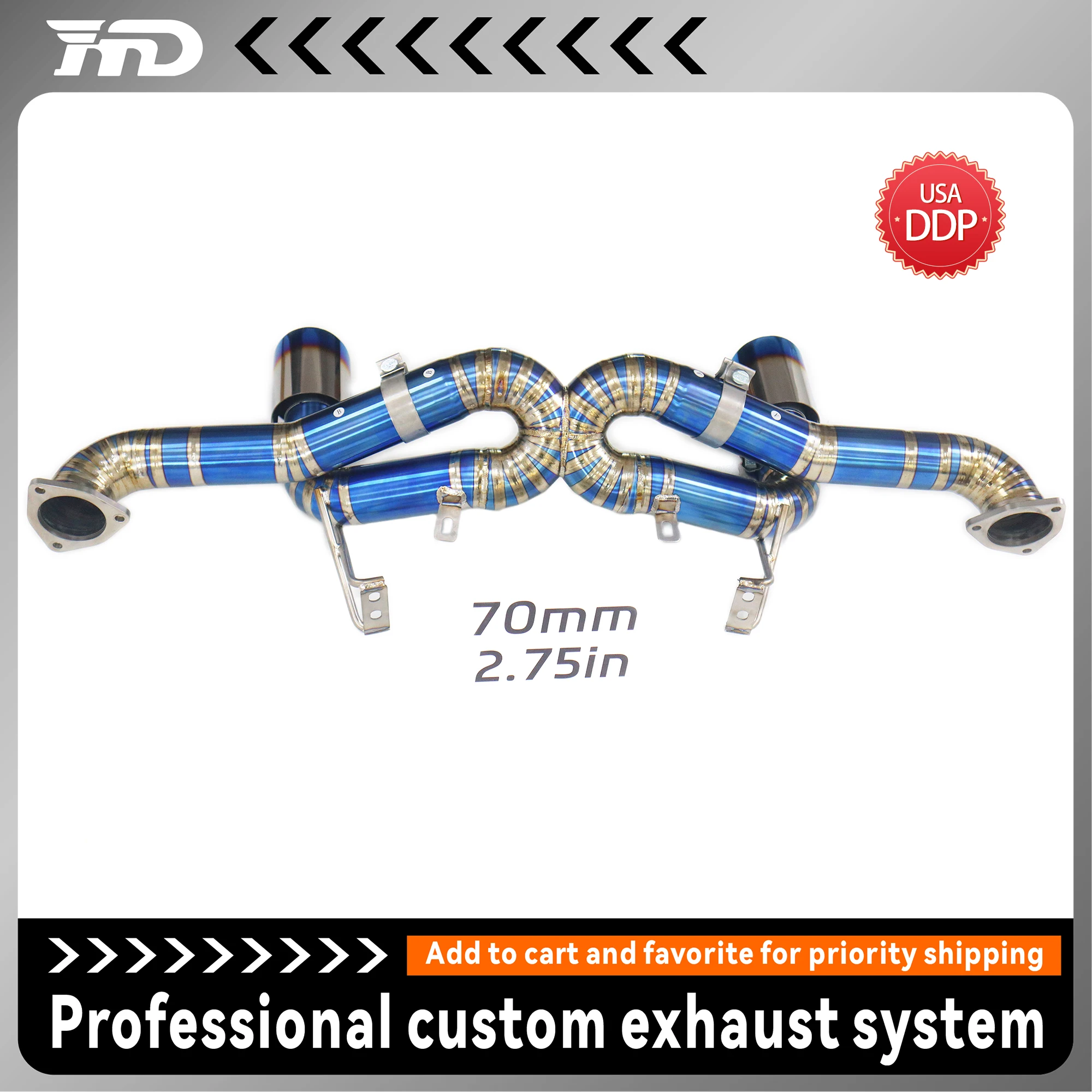 

Racing Ti Muffler for Porsche 718 GT4 RS Ultra Lightweight Exhaust System Straight Pipe Design TIG Welding