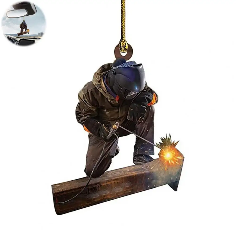 Welder-themed Christmas Ornament 2d Flat Welder Ornament Acrylic Christmas Tree Decoration Welding Gifts for Men Unique Holiday