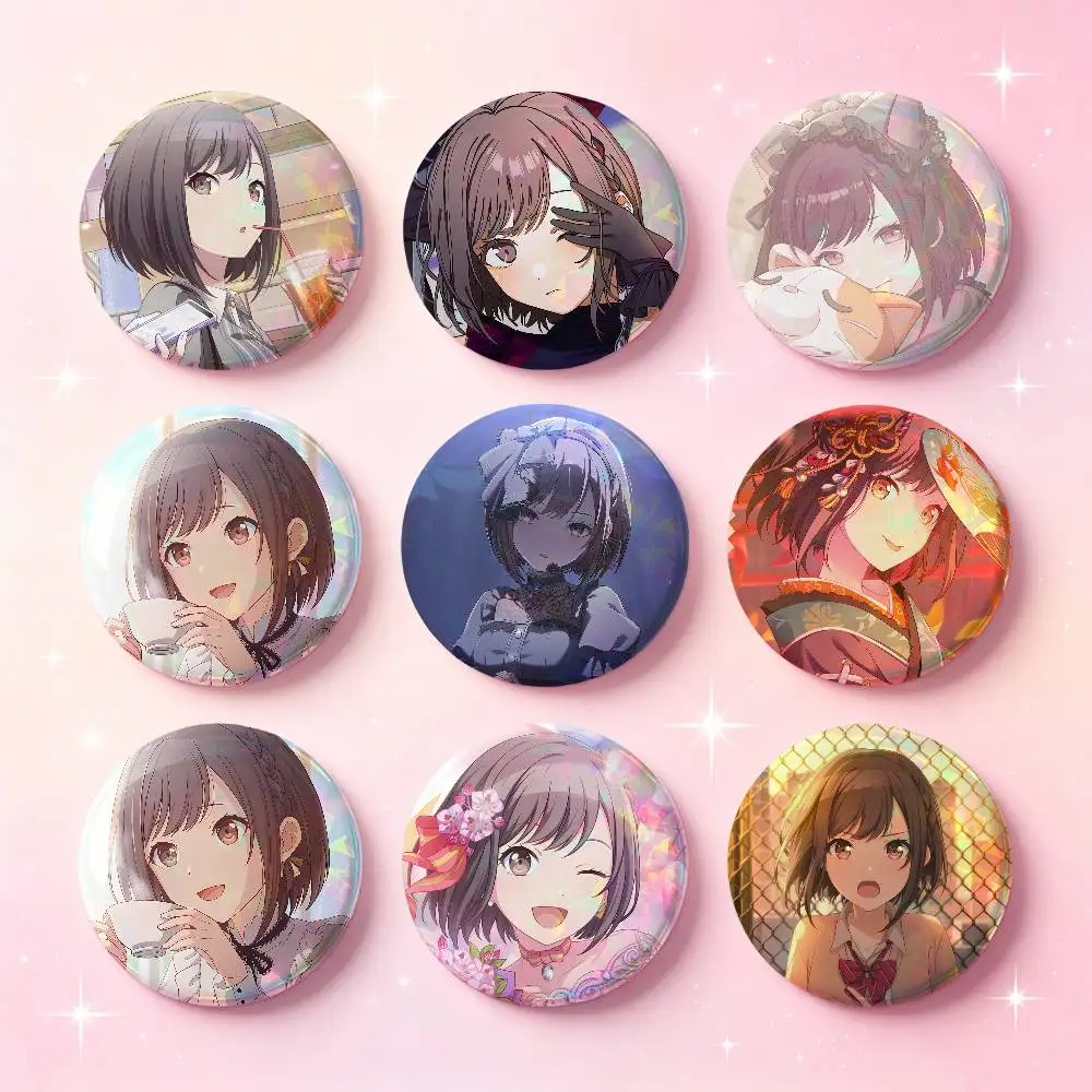 Shinonome Ena Anime Figure Badges Button Round Creative Pin Brooch Badge Bag Decor Accessories Fans Collect Friends Gifts