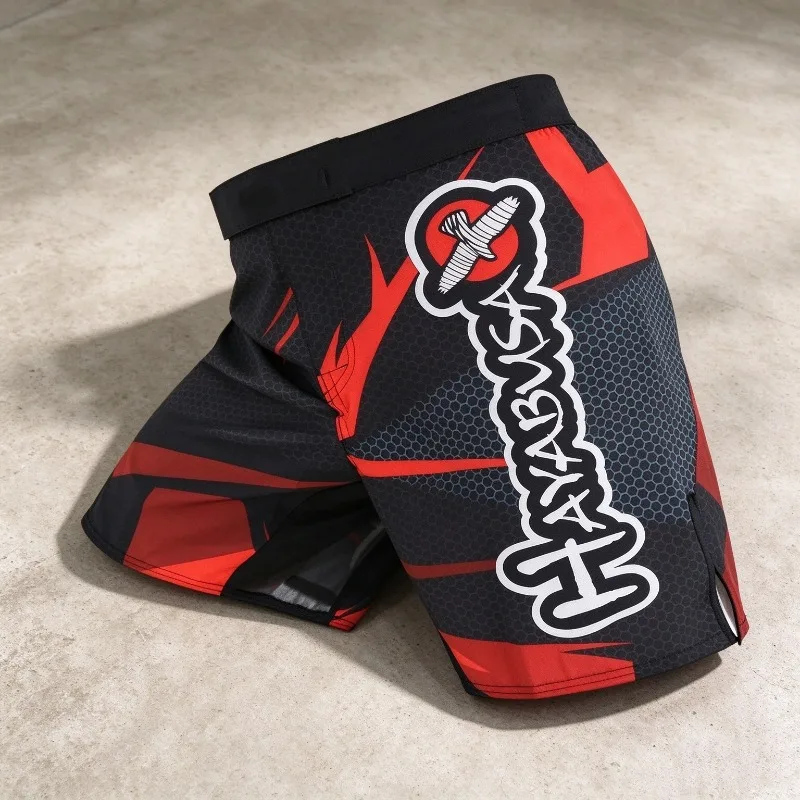 Men Kid MMA Boxing Shorts Prined Thai Fight Sanda Pants Combat Training Pants Sports High Waist Fitness Shorts