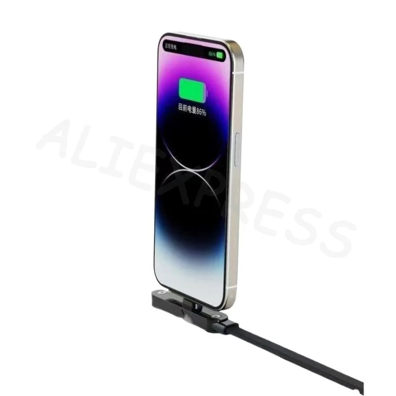 65W 2 In 1 USB To Type C Cable Type C Fast Charging Desk Holder Cord Foldable Bracket Data Cable For Phone