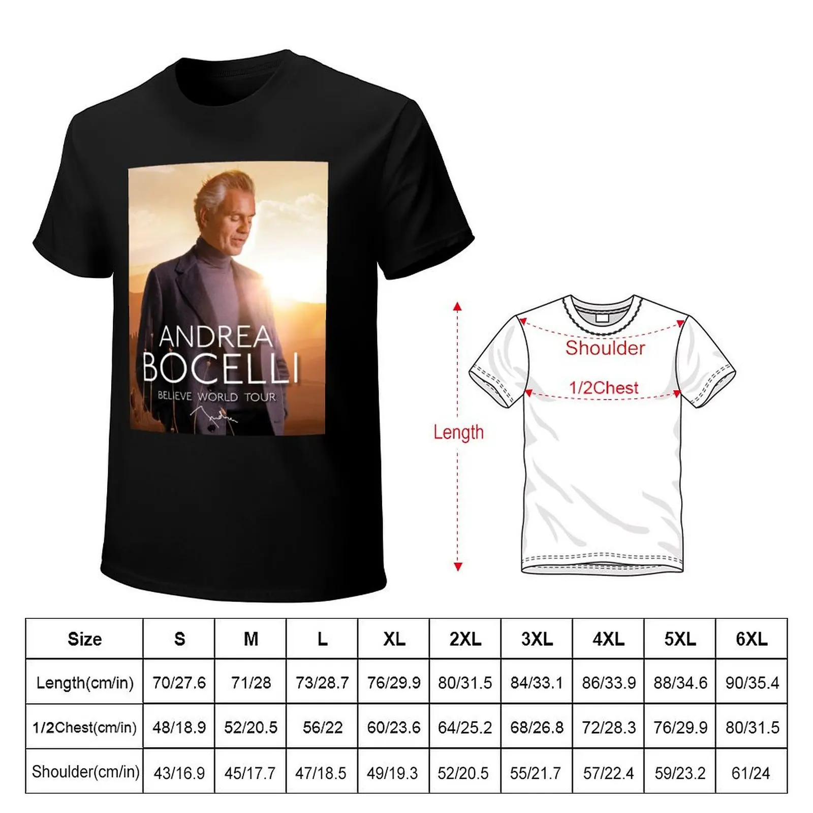 موديل جديد 2025 Bocelli Believe Wod Tour مع تي شيرت مميز على شكل حيوانات برينفور s d جرافيك تي شيرت ملابس رجالي #6