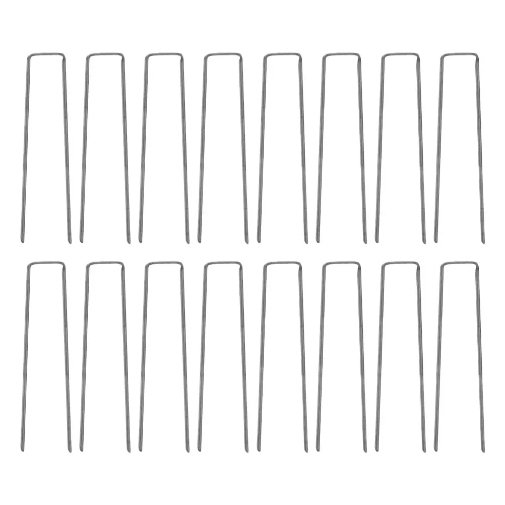 

50 Pcs U Shape Steel Lawn Nails for Camping Tent Peg Gardening Fixer Artificial Grass Accessories