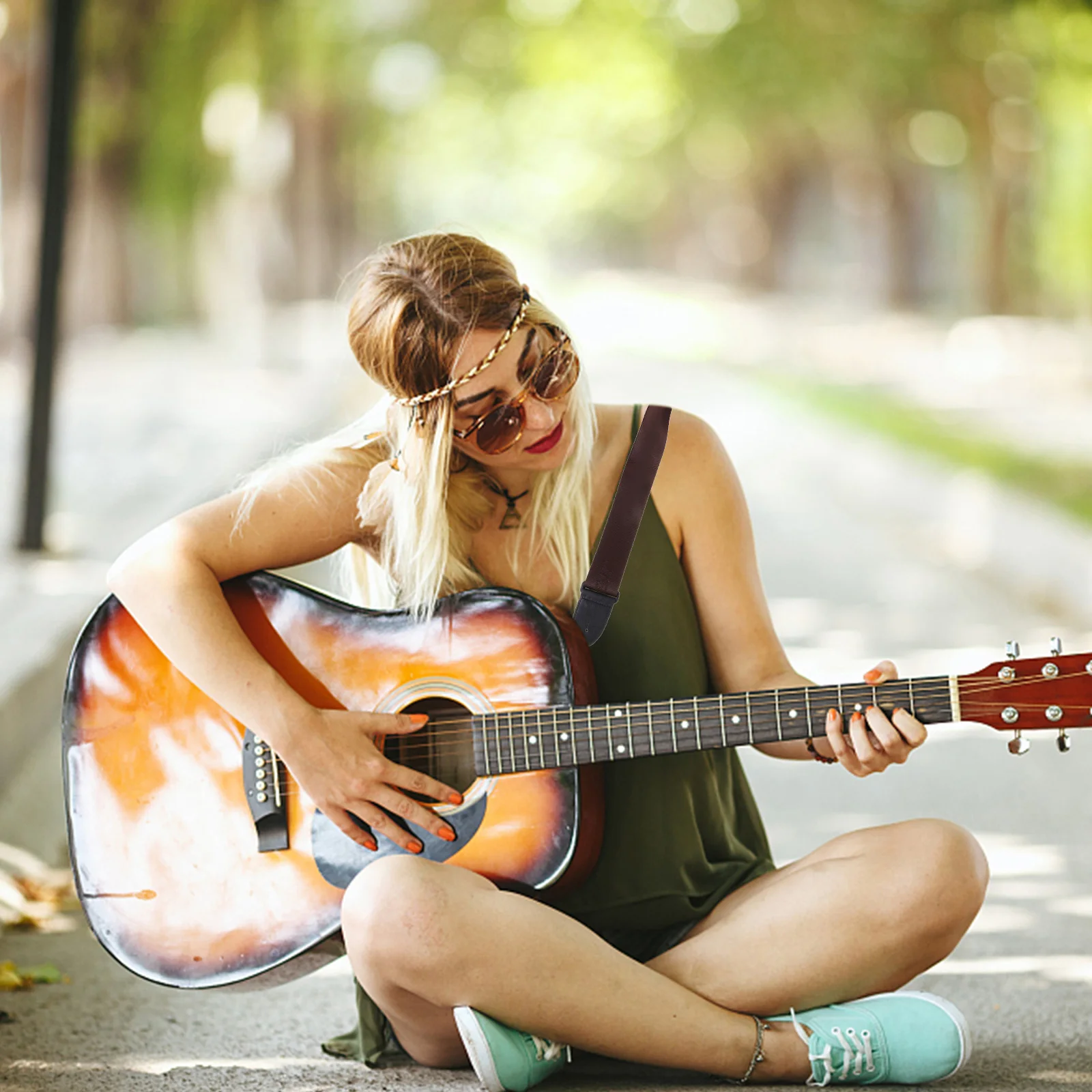 

Guitar Strap Sling Instrument Belt Punch Free Ukulele Nylon Musical Accessories Parts Shoulder