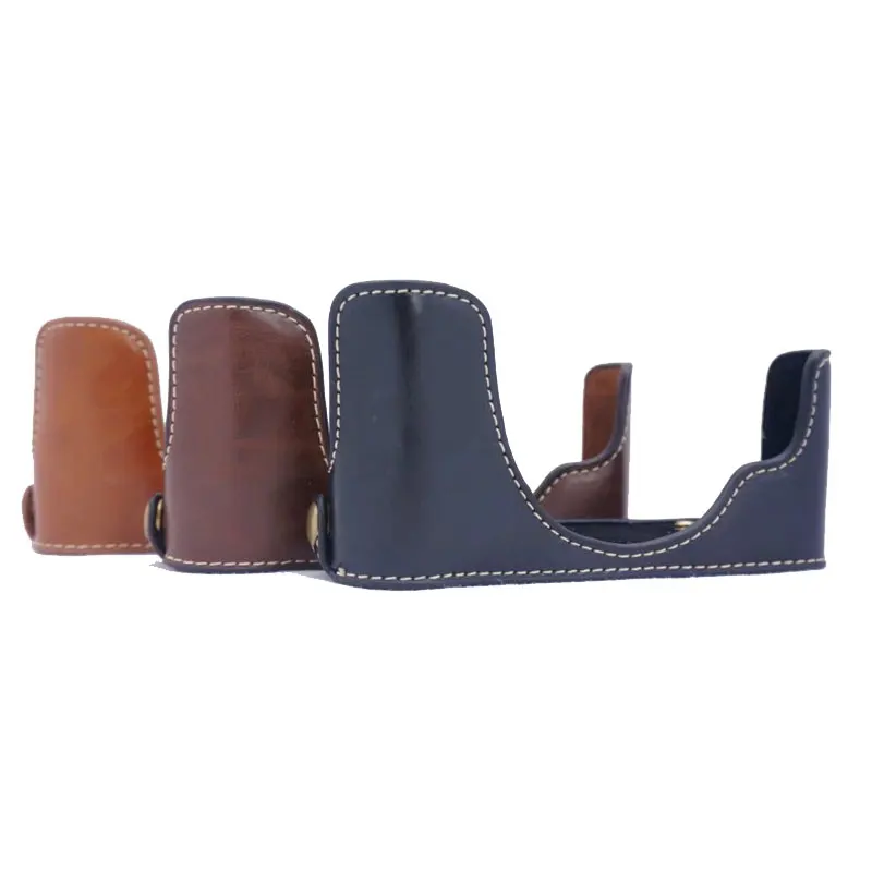 Hand Strap Half Body Set Cover Camera Bag for FujiFilm Fuji X10 X20 PU Leather Bottom Case