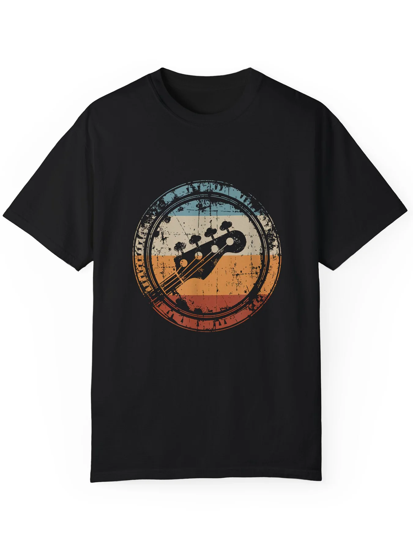 

Men's Casual Summer T-Shirt with Guitar Graphic - Soft Cotton, Short Sleeve,Leisure Tshirt|Striped Casual Tee|Soft Cotton Fabric